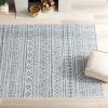4ft x 6ft Blue Grey Chevron Coastal Area Rug