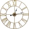 Gold Metal Roman Numeral Wall Clock, 24in