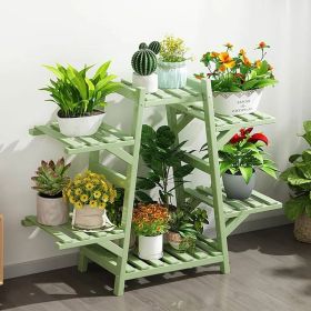 Bamboo 6-Shelf Plant Stand, Green Finish