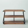 Industrial Metal Wood Shoe Rack, 9 Pairs
