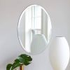 36in Oval Frameless Beveled Wall Mirror