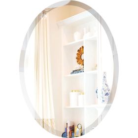 36x24 Oval Beveled Frameless Wall Mirror