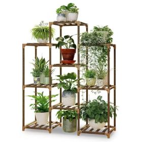 Wood Bookcase Plant Stand, Holds 9 Planters