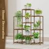 Wood Bookcase Plant Stand, Holds 9 Planters