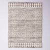 6.6ft x 9ft Grey Ivory Chevron Stripe Boho Area Rug