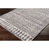 6.6ft x 9ft Grey Ivory Chevron Stripe Boho Area Rug