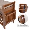 Wood Shoe Rack Bench with Cushioned Seat