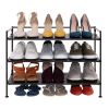 3-Tier Foldable Stackable Shoe Rack, Espresso