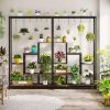 Industrial Plant Stand with 10 Hanging Hooks