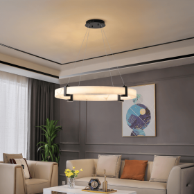 24in Marble Ring LED Pendant Light (Option: white)