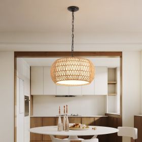 18in Boho Jute Rope Farmhouse Pendant Light (Option: white)