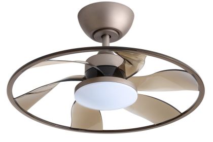 22in LED Smart Ceiling Fan, Coffee Finish (Option: Coffee)