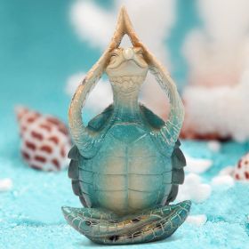 Sea Turtle Meditation Yoga Garden Figurine (Option: blue)