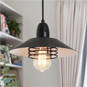 Farmhouse Vintage Spring Frame Pendant Light (Option: Black White)
