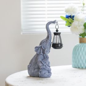 Solar Elephant Figurine Light (Option: Gray)