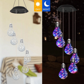 Colorful LED Solar Wind Chime, 21.6in (Option: 2Pcs)
