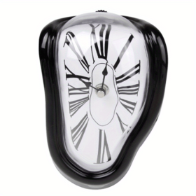 Surreal Melted Roman Numeral Wall Clock (Color: Black)