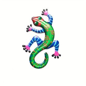 Metal Gecko Wall Decor (Style: Green (1pc))