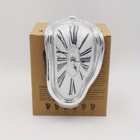 Surreal Melted Roman Numeral Wall Clock (Color: Silvery)