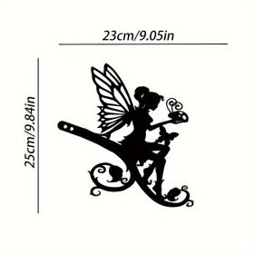 Angel on Branch Steel Silhouette Garden Stake (Model: A50)