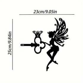 Angel on Branch Steel Silhouette Garden Stake (Model: A17)