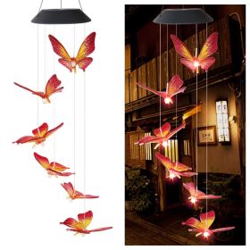 Solar Hummingbird Butterfly Wind Chime (Ships From: China, Emitting Color: 07)