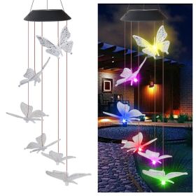 Solar Hummingbird Butterfly Wind Chime (Ships From: China, Emitting Color: 09)