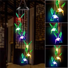Solar Hummingbird Butterfly Wind Chime (Ships From: China, Emitting Color: 01)