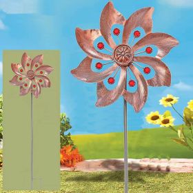 Kinetic Wind Spinner with Garden Stake (Style: Garden Spinning Ornament)