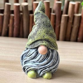 Faceless Garden Gnome Resin Statue (Color: Green)