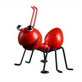 Colorful Metal Ant Wall Ornament (Color: Red)