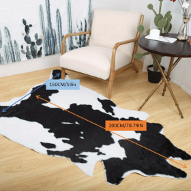Faux Cowhide Rug, 4.9x6.6ft (Color: 2 Colors Black And White, size: 59.06*78.74inch)