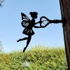 Angel on Branch Steel Silhouette Garden Stake