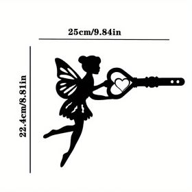 Angel on Branch Steel Silhouette Garden Stake (Model: A32)