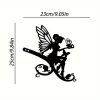Angel on Branch Steel Silhouette Garden Stake