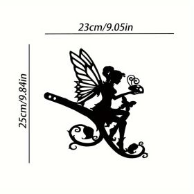 Angel on Branch Steel Silhouette Garden Stake (Model: A50)
