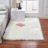 Fluffy Imitation Wool Area Rug, Long Pile