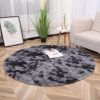 Tie-Dye Round Velvet Area Rug, 62.99in