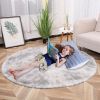 Tie-Dye Round Velvet Area Rug, 62.99in