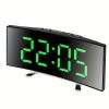 LED Digital Alarm Clock, Curved Mirror Screen