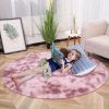 Tie-Dye Round Velvet Area Rug, 62.99in