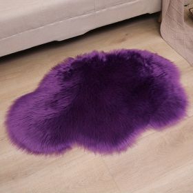 Fluffy Cloud Plush Accent Rug (Color: Purple, size: 23.62*35.43inch)