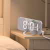 LED Mirror Alarm Clock with USB Ports