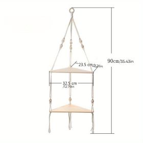 Handwoven Wooden Triangle Storage Rack (Style: B)