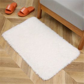 Luxury Plush Shaggy Area Rug (Color: Pure White, size: 19.69*31.5inch)