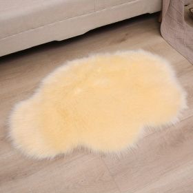 Fluffy Cloud Plush Accent Rug (Color: Light Yellow, size: 23.62*35.43inch)