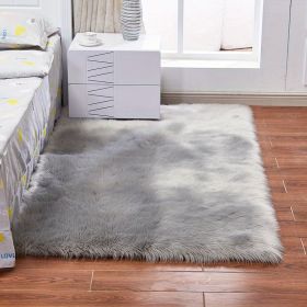Fluffy Imitation Wool Area Rug, Long Pile (Color: Grey, size: 35.43*59.06inch)