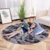 Tie-Dye Round Velvet Area Rug, 62.99in