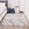 Tie-Dyed Shaggy Faux Fur Rug