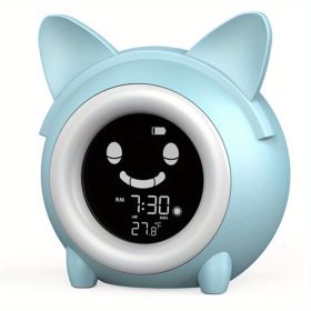 Sleep Training Clock with Night Light (Color: Blue)
